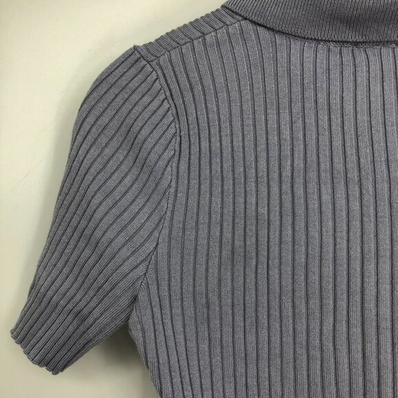 Twik by Simons Light Periwinkle Short Sleeve Zip Up Crop Top XS - Picture 10 of 16